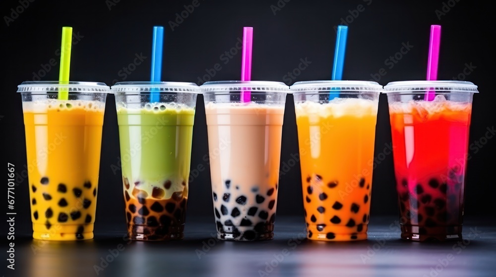 colorful bubble tea