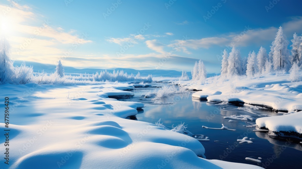 Beautiful snow landscape.