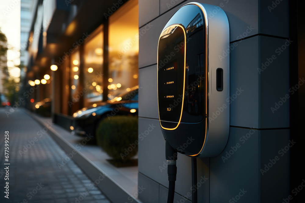 Electric vehicle AC charging pile wall mounted.