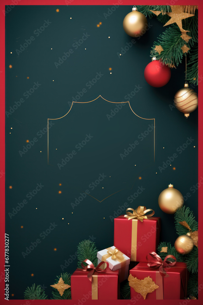 christmas greeting poster with copy space for text