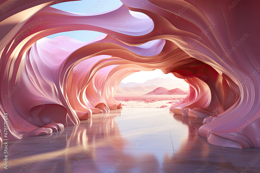 Colorful Canyon at Lower Antelope, Canyon in the desert antelope valley 3d render