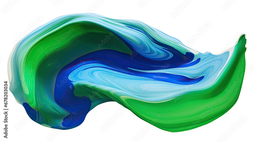 blue and green paint, Abstract Paint Stroke Fluid Liquid green blue isolate element