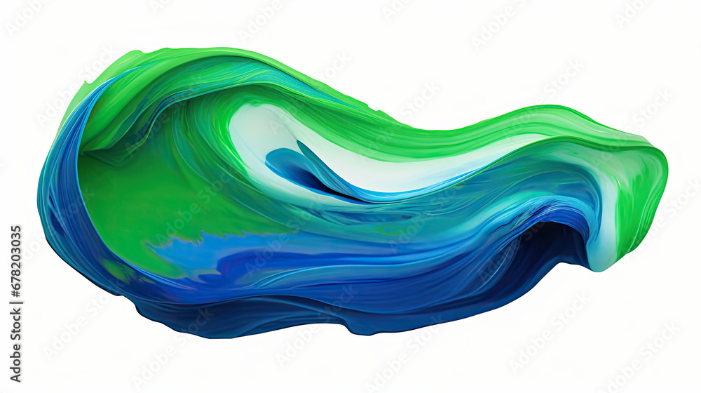 blue and green paint, Abstract Paint Stroke Fluid Liquid green blue isolate element