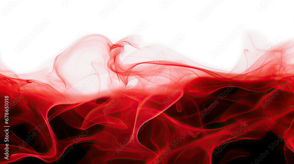 red smoke flames on white background