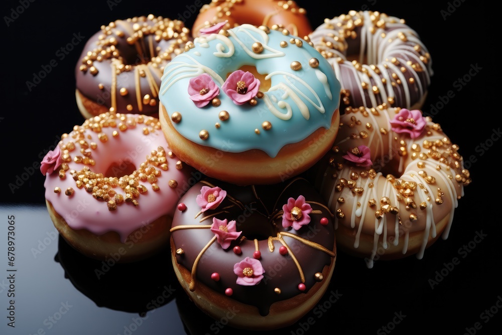 Beautifully decorated donut.