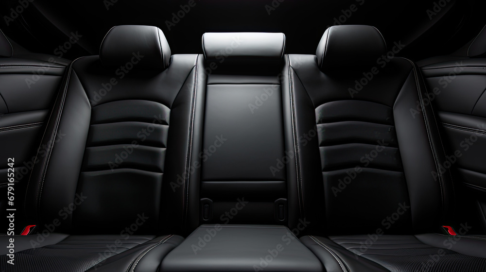 car seat, Back black leather seat of the car