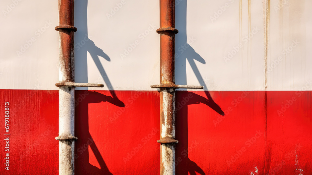 red and white wall