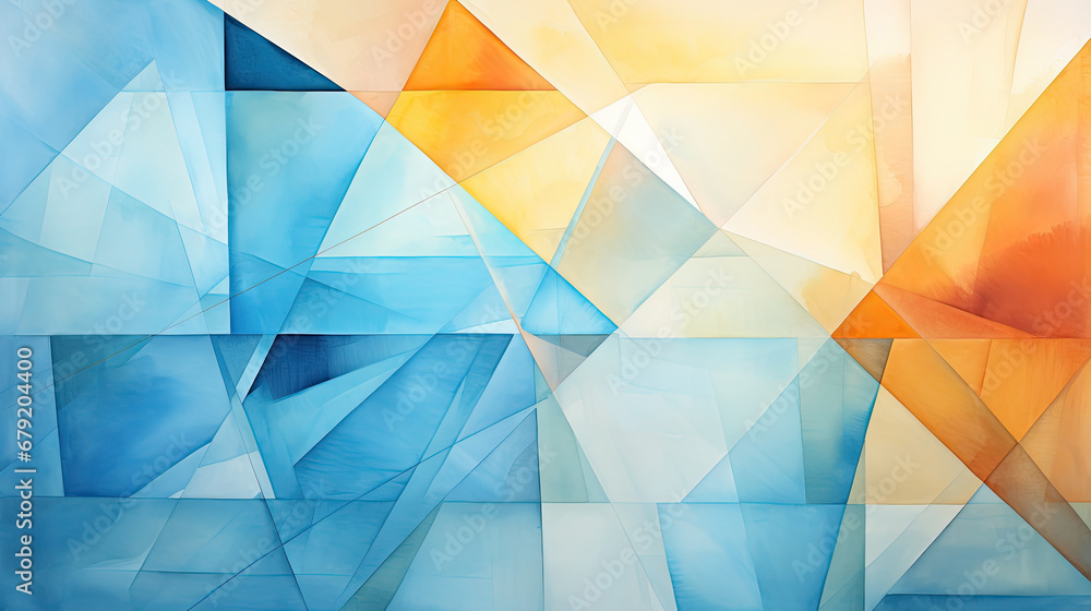 abstract background with triangles art background, blue yellow art 