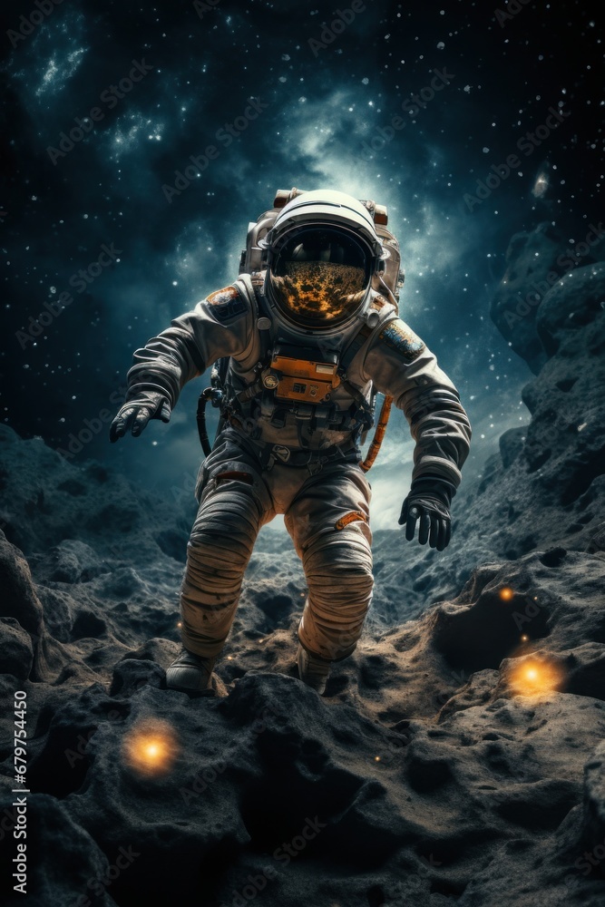 astronaut at the moon