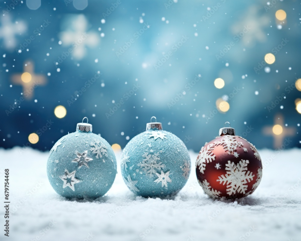 christmas background snowy balls