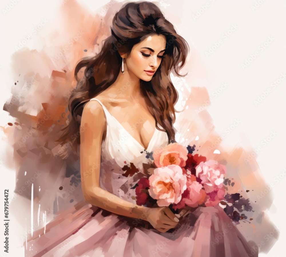 bridal design art digital watercolours painting painting drawing of bride painting watercolor