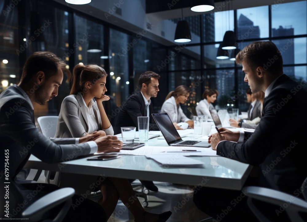 businessmen using stock photo business meeting