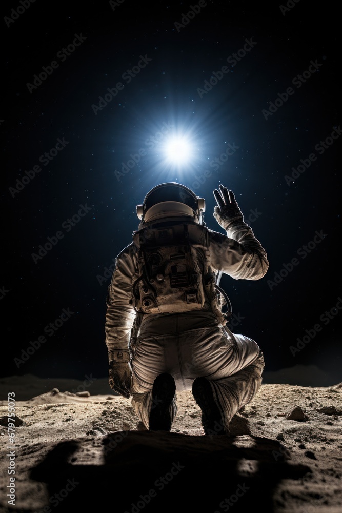 astronaut at the moon