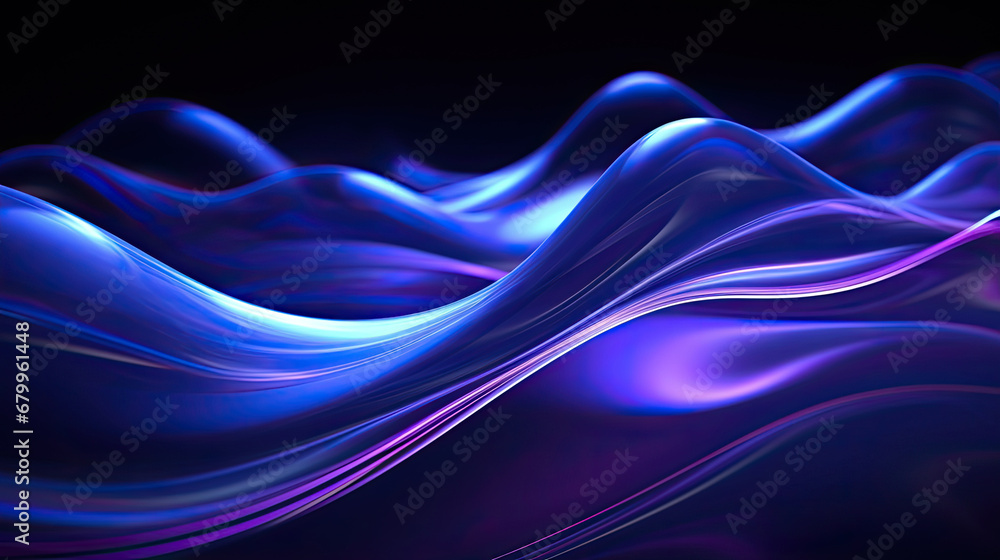 Digital blue purple particles wave and light abstract background, abstract background with waves, 3d Neon Wave Background	 