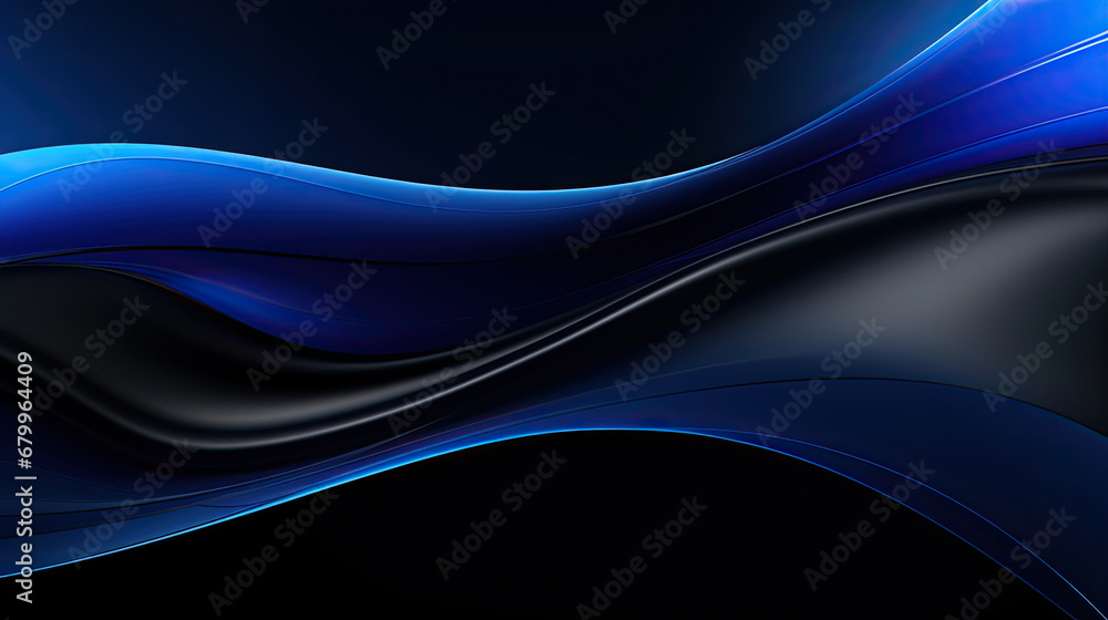 black blue abstract background, futuristic design, 3d modern technology background. Modern black and blue abstract background with a minimalistic design