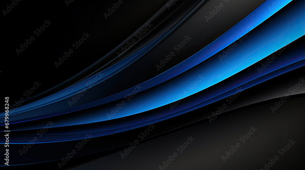 black blue abstract background, futuristic design, 3d modern technology background. Modern black and blue abstract background with a minimalistic design