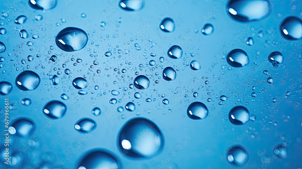 drops of water,water drops on blue background