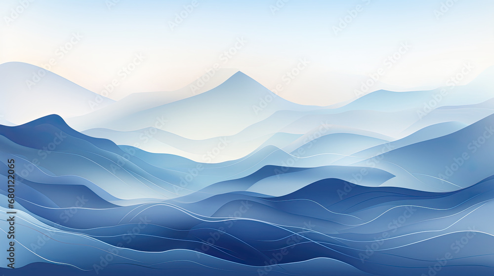 abstract blue iceberg mountains, Big blue iceberg. Vector illustration