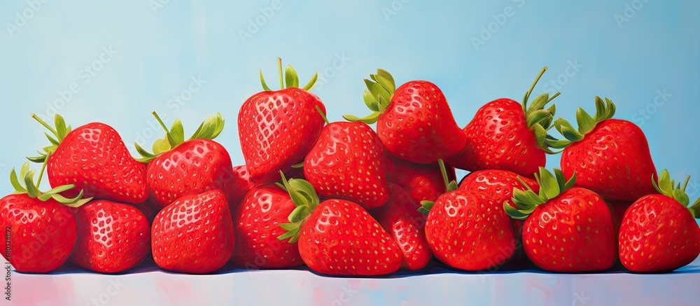 In the abstract world of nutrition, red is the color that defines the form of the vibrant strawberries, making them a staple in groceries for their nutritious benefits and as a colorful addition to