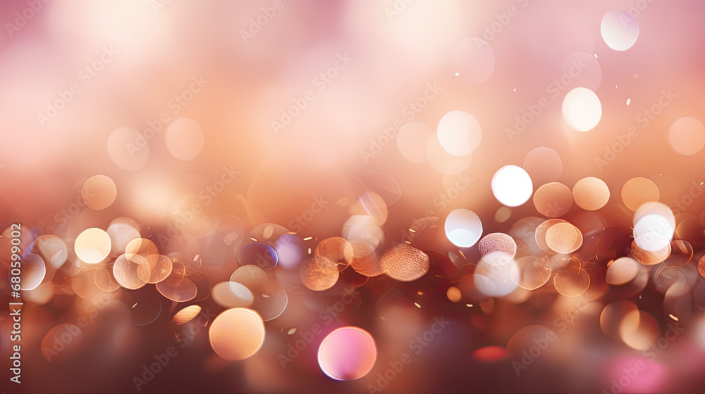 Elegant silver, Gold, Pink Christmas Light Bokeh, Vintage Crystal Background, abstract bokeh background, golden christmas particles and sprinkles for a holiday celebration like christmas or new year