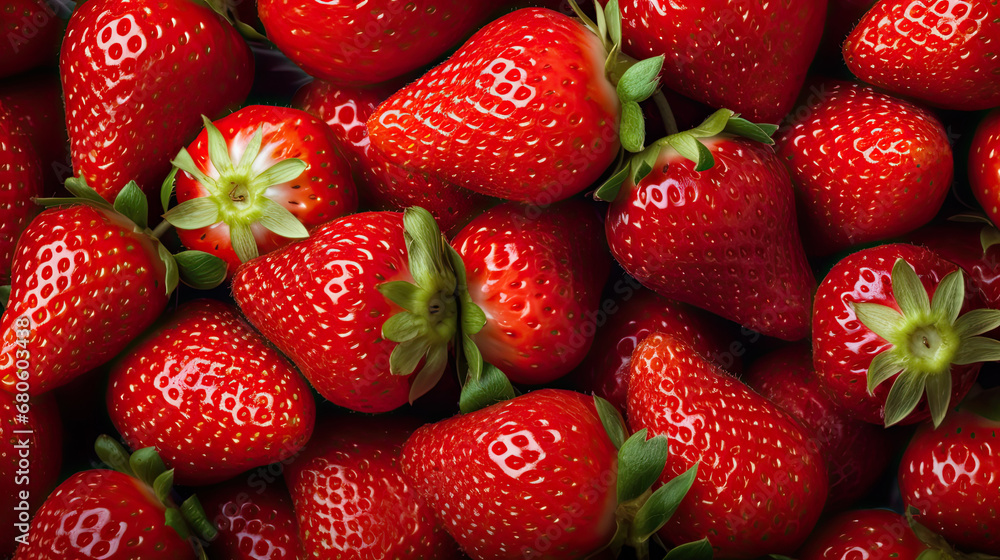 closeup of fresh ripe strawberries, strawberries on a market