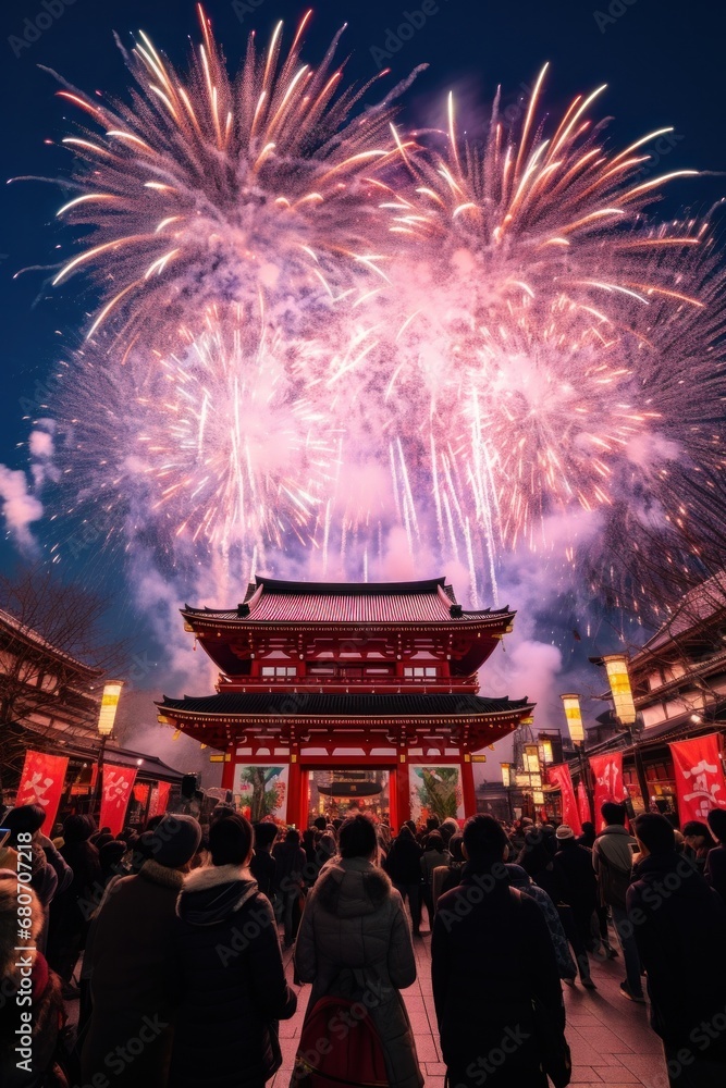 An image of people celebrating the new year in Japan