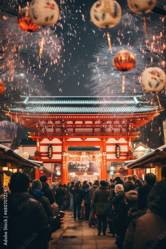 An image of people celebrating the new year in Japan