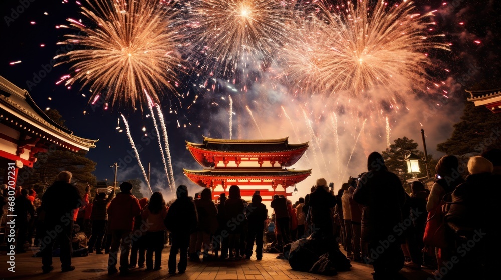 An image of people celebrating the new year in Japan