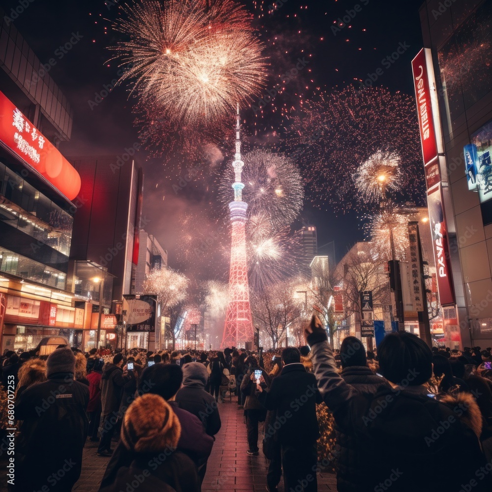 An image of people celebrating the new year in Japan