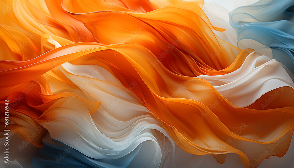 Vibrant colors flowing in a smooth wave of abstract elegance generated by AI