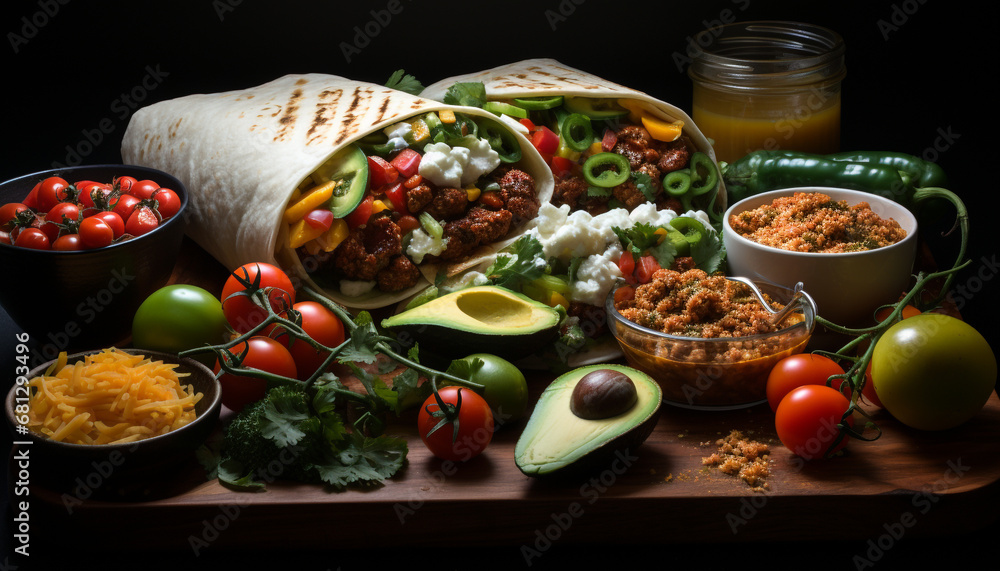 Freshness and spice in a healthy Mexican meal generated by AI