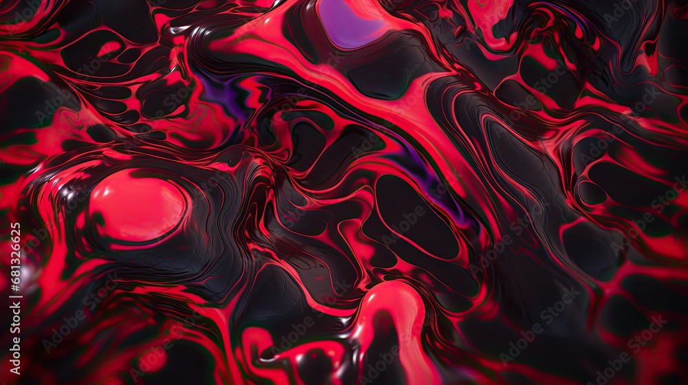 Abstract background with fluid colors in red and black neon, Mars Nuances Waves Abstract background, textured, red marbles, Ink Liquid Modern Abstract Backdrop.