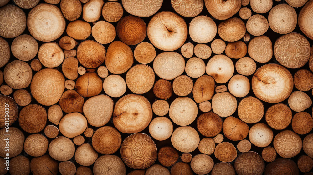 stack of wood, stack of logs, pile of wood, brown round poplar wood log background,wood pattern on wood