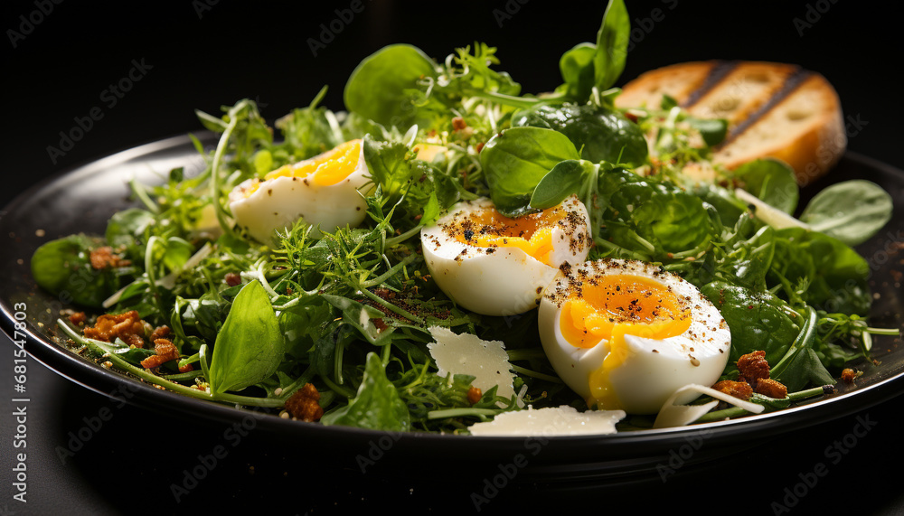 Freshness and nature on a plate, healthy eating salad generated by AI