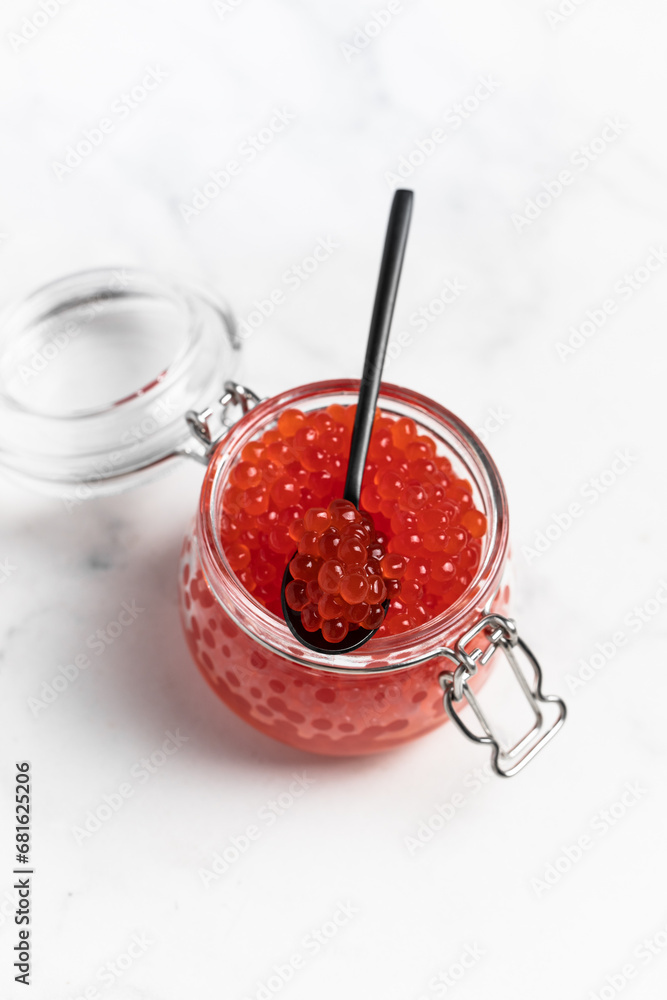 red caviar, salmon caviar