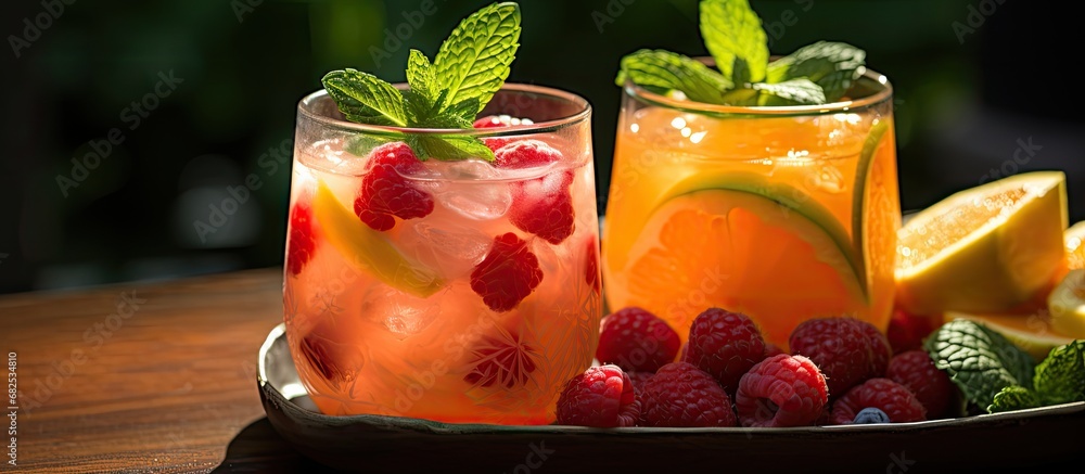 In the summertime, Jane prepared a refreshing cocktail by blending fresh, organic fruits like pineapple, watermelon, and strawberry. The vibrant colors of green, orange, and red filled the glass as